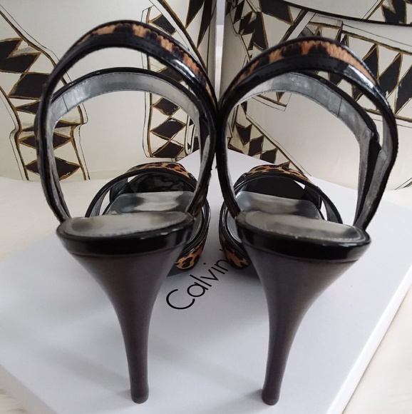 Calvin Klein 'Prive' Leopard Sandals - Picture 7 of 9